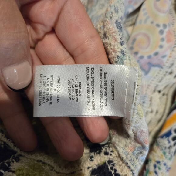 Democracy Floral Embroidered Kimono Knit Medium Open Front Bohemian - Picture 6 of 6